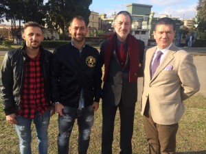 In foto da sinistra verso destra il capitano Vincenzo Basso, Ferdinando Salvati, Massimo Savoia e il presidente onorario Alfonso Mazzamauro.