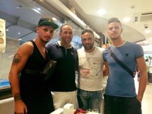 nella foto da sinistra verso destra : Pelliccio , mister Marotta , il Ds Paladino e Ascione